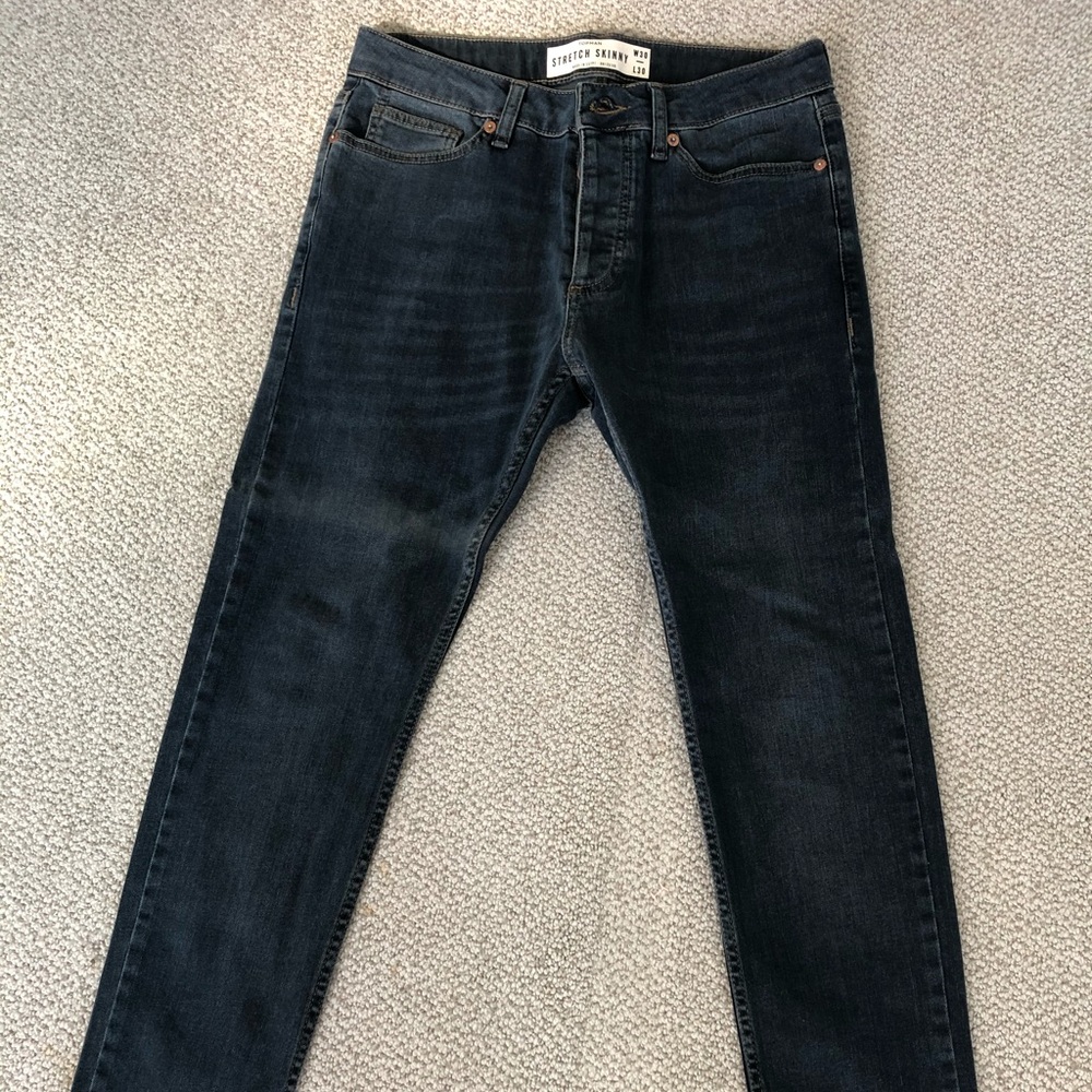 Topman Stretch Skinny Blue Jeans 30x30